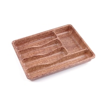 Ahşap Renk - 5 Bölmeli Çekmece İçi Kaşıklık 36x29cm 5256 Çok Renkli