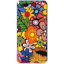 Oppo Rx17 Neo İle Uyumlu 1mm Slim Fit Retro Renkler 2 Baskılı Şeffaf Kılıf