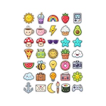 Karma Koleksiyon Objeler Sticker Seti 150 Adet - 5'li Mega Paket - Laptop Defter Ajanda Etiketi Çok Renkli