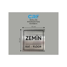Alüminyum Kat Yönlendirme Levhası Zemin Kat 14x14 Cm Arkası Yapışkanlı