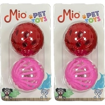 Mio Evcil Hayvan Oyuncakları, Klasik, Asetatlı İkili Top, 3,8 Cm 2 Paketi