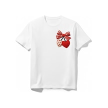 Urbantrendstore Kurdela Kalp Basic Sade Günlük Kız Çocuk Yaz Tatil Unisex Bisiklet Yuvarlak Yaka Basic Kısa Kollu %100 Pamuk Tişört Beyaz