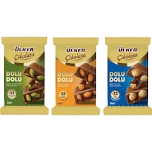 Ülker Dolu Dolu Antep Fıstıklı - Fındıklı - Bademli Çikolata 3 Lü Karma Paket