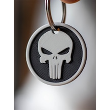 Punisher Kurukafa Tasarımlı Özel Anahtarlık - 3d Baskı 2 Adet
