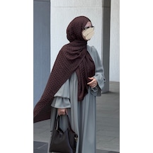 Qalortex Scarf Premium Pamuklu Jakar Şal-acı Kahve
