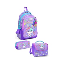 Coral High Kids Milka Su Yeşili Tavşan Desenli 3 Lü Okul Çanta Seti Set0133255 Mor