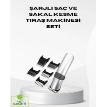Kablosuz Profesyonel Tıraş Makinesi Şarjlı, 60 Dakika Kullanım Süreli, Çelik Bıçaklı, Sessiz Motor