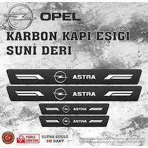 Opel Astra Uyumlu Deri Karbon Kapı Eşiği Koruyucu Bant 4 Adet