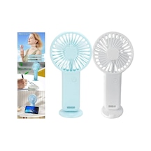 2 Adet Mini Fan,telefon Tutucu,portatif El Vantilatörü Mavi,beyaz 9,3x19cm