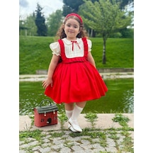H L Y Karol Tasarım Kırmızılım Vintage Kız Bebek Elbisesi,doğum Günü,fotoğraf Çekim Elbise,0-12 Yaş Uygun Kırmızı
