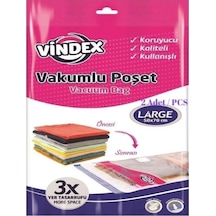 Vindex Vakumlu Poşet L 2'li 50 70 Cm Şeffaf