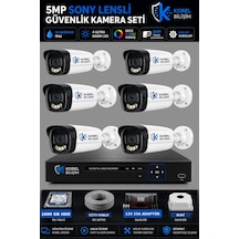 Korel Bilişim 6 Kameralı 9 Atom Ledli 5 Mp Sony Lensli Gece Renkli Güvenlik Kamerası Seti 1000 Gb Hdd