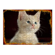 Tablomega Ahşap Mdf Puzzle Yapboz Beyaz Yavru Kedi (536355052)