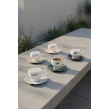 Melora 6 Kişilik Porselen Kahve Fincanı Takımı - 90 Ml Renkli
