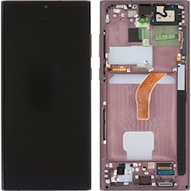 Samsung Galaxy S22 Ultra Sm-s908 Lcd Ekran Dokunmatik Çıtalı Bordo