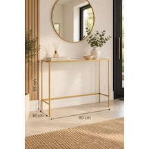 Teknor Gold Metal Şeffaf Camlı Modern Dresuar 80cm