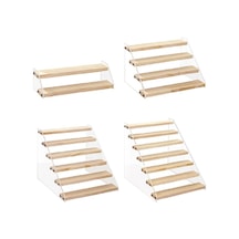 Pleksi Ahşap Merdiven Stant - 4 Katlı