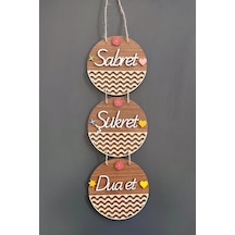 Sabret Şükret Dua Et 2d Mdf Lazer Kesim Ceviz Kapı Ve Duvar Süsü