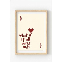 Ahşap Çerçeveli What If It All Works Out Poster As Kartı İlham Temalı Minimal Duvar Tablosu Ahşap Çerçeveli 21 X 30