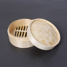 Dim-sum Bambu Buharda Pişirme Ve Saklama Kabı 16 Cm