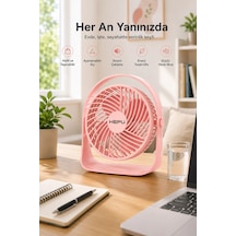 Hepu Hp-f11 Masaüstü Mini Vantilatör - 3 Kademeli Şarjlı Taşınabilir Masa Fanı