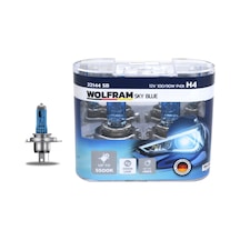 12V H4 Beyaz Işık Ampul Wolfram Sky Blue 5500K Takım - 2 Adet