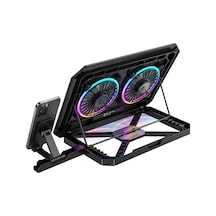 Ayarlanabilir Laptop Soğutucu Çift Fan Rgb Işıklı Sessiz Çalışan - Lisinya