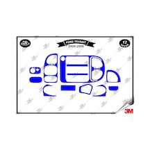 Ford Transit 2000-2006 Torpido Konsol Trim Göğüs Maun Kaplama Set 12 Parça Mavi