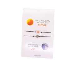 Güneş Ve Ay - Arkadaş Şans Bilekliği Siyah