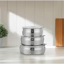 Nehir Silver Çelik 6 Parça Güveç Tipi Saklama Kabı Gümüş