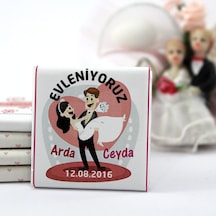 Dark Brown Nikah Çikolatası Kişiselleştirilebilir El Yapımı Madlen Çikolata NKK19 72 Adet