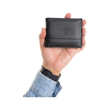 Newish Polo Erkek Suni Deri Minimal Cüzdan Ve Kartlık - New414 Siyah