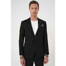 Comfort Fit Mono Yaka Torba Cep Casual Siyah Ceket C 708 Siyah