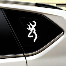 Geyik Başı Tasarım Oto Cam Sticker Beyaz 15 6 Cm3103