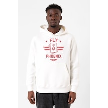 Top Gun Maverick Fly Like A Phoenix Beyaz Erkek 3ip Kapşonlu Sweatshirt Beyaz