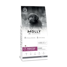 Molly Düşük Tahıllı Hypoallergenic Kuzulu Ve Yaban Mersinli Orta Ve Büyük Irk Yavru Köpek Maması 15 Kg