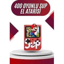 Sup Atari Retro 400 Nostalji Oyunlu Mini Atari Taşınabilir Oyun Konsolu Mh-hs8195-7070 Kırmızı