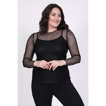 Myline Kadın Prenses Kol File Bluz 35193 Siyah