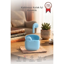 Özel Üretim Akıllı İletişim Cihaz Bluetooth Kulaklık Kulak İçi Tws G70 Mavi