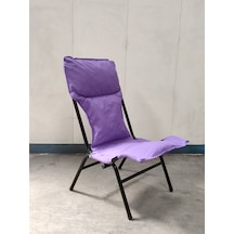 Yapa-Yavuzpaşalar Katlanan Şezlong Sandalye -- Siyah Iskeletli, Polyester Kumaş (539724945) Mor