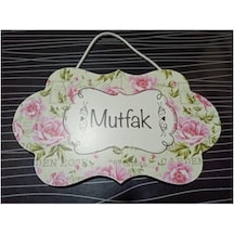Hiraevgereçleri Mutfak Oda Isimliği Gül Desenli Kapı Süsü Çok Renkli