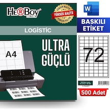 Herboy Hb-1260 40 X 24 Mm A4 Baskılı Laser Etiket 500 Adet