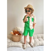 Jolly Kids Erkek Çocuk Çift Renk Müslin Gömlekli Alt Üst Takım-mint Mint Yeşili