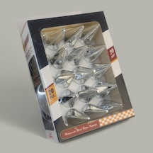 19mm Sivri Parlak Gümüş Bijon Kapağı 20li Set