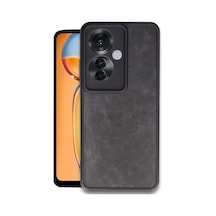 Oppo Reno 11f Uyumlu Kılıf Aras Deri Kapak - Siyah