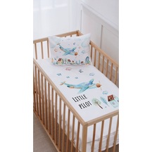 %100 Pamuk Anne Yanı Beşik Nevresim Takımı 60x100 Uçak