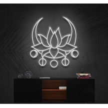 Lotus Çiçeği Neon Tabela Beyaz