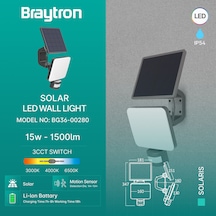 Braytron Bg36-00281 Siyah Çift Yönlü Dış Mekan Bahçe Apliği - Ip54 Su Geçirmez Alüminyum Gövde