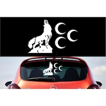 Uluyan Bozkurt Üç Hilal Oto Sticker 32 22 Cm