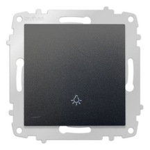 7 Adet Grano Metalik Siyah Light Zil Anahtarı Çerçevesiz Paket/set Kapı Otomatiği
